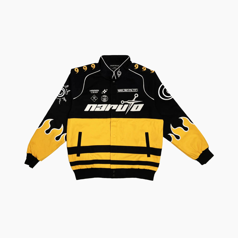 Naruto Shippuden Inspired Black & Yellow Racing Jacket