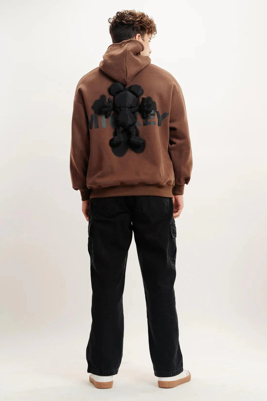 Brown Mickey Mouse 3D Back Design Hoodie