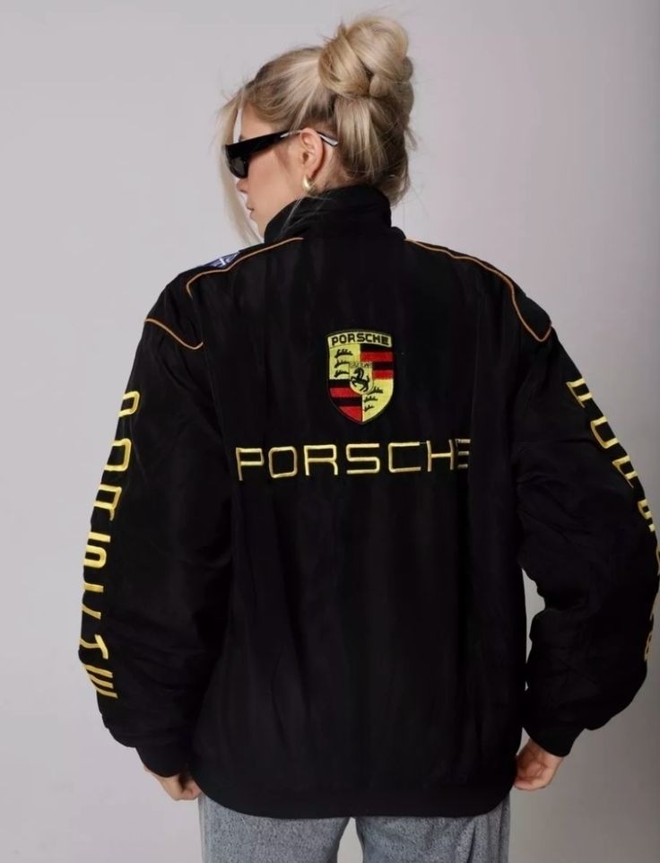 Porsche GT2 RS Racing Team Jacket – Black with Yellow Logo Detailing