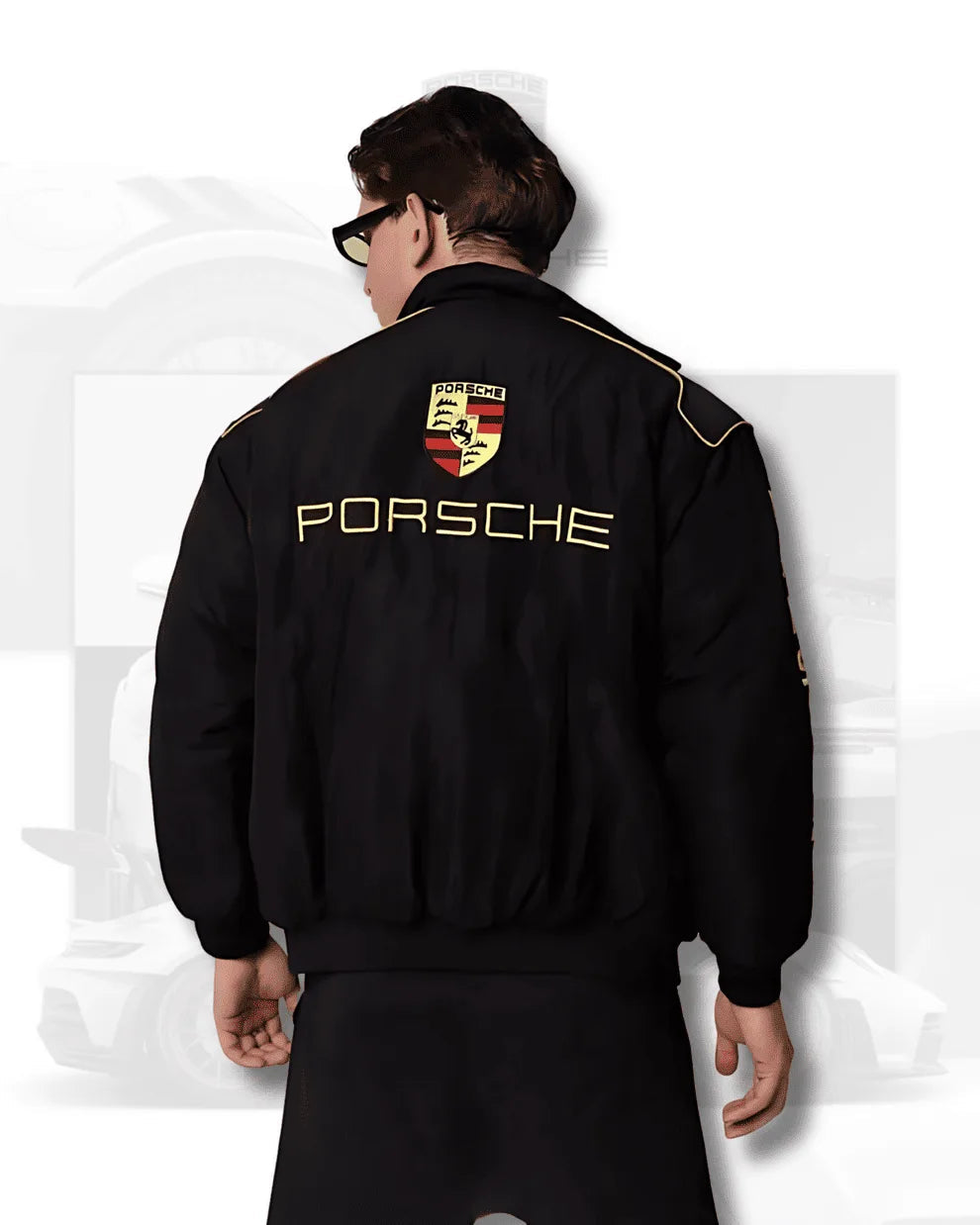 Porsche GT2 RS Racing Team Jacket – Black with Yellow Logo Detailing