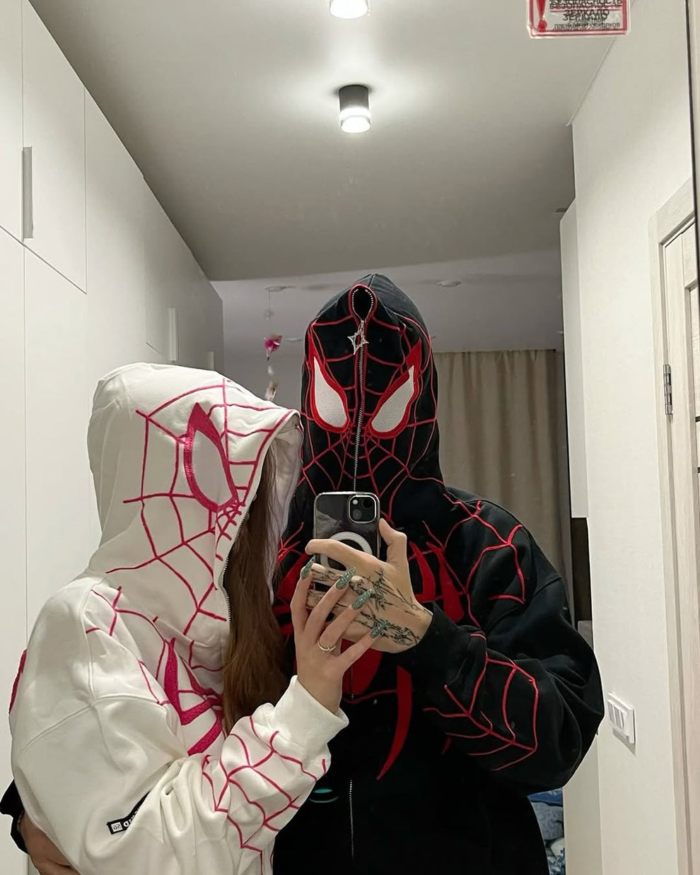 Spider-Verse Couple Hoodies – Miles Morales & Gwen Stacy Inspired Tracksuits