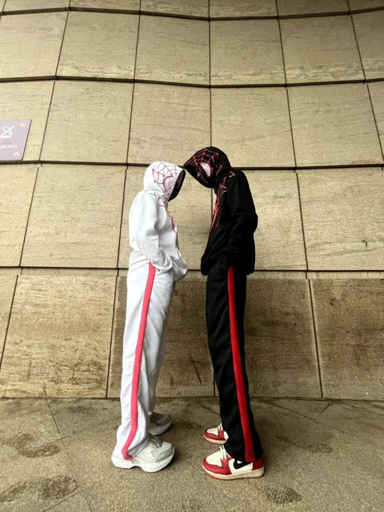 Spider-Verse Couple Hoodies – Miles Morales & Gwen Stacy Inspired Tracksuits