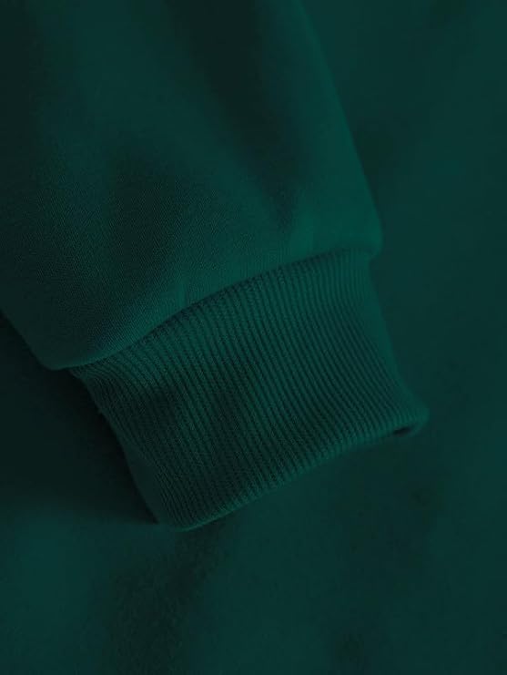 Dark Green Oversized Hoodie with Front Pocket and Drawstrings