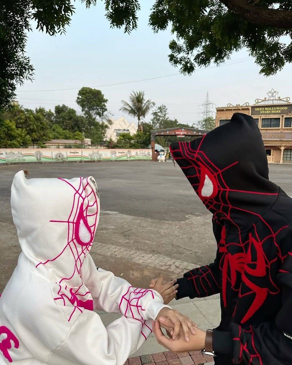 Spider-Verse Couple Hoodies – Miles Morales & Gwen Stacy Inspired Tracksuits