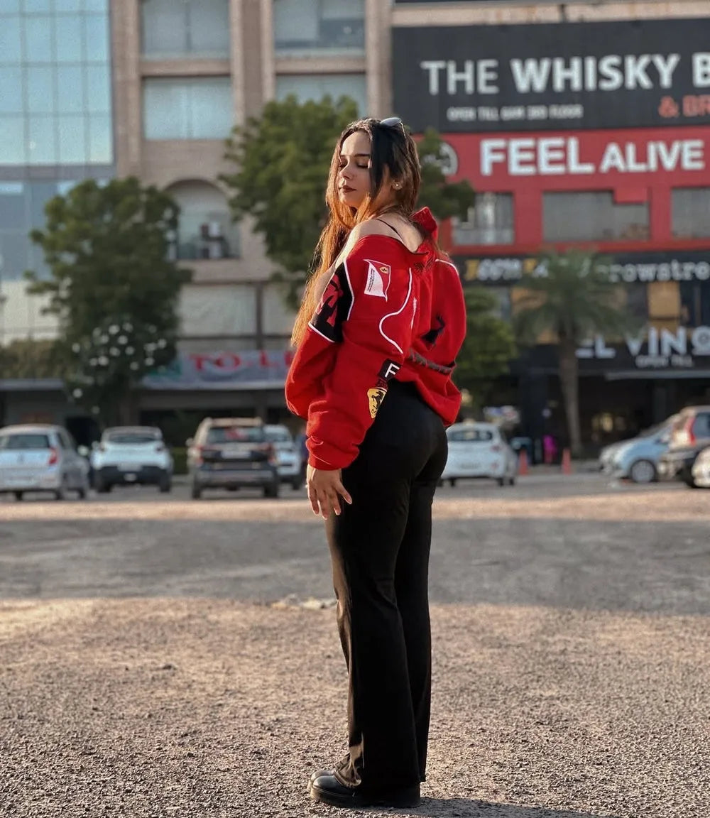 Red Ferrari F1 Speed Jacket | Motorsport & Streetwear Fusion