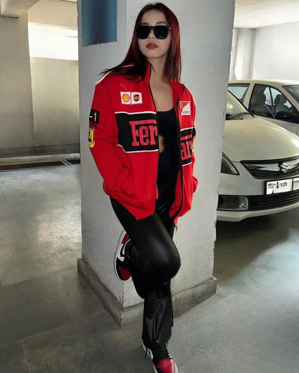Red Ferrari F1 Speed Jacket | Motorsport & Streetwear Fusion