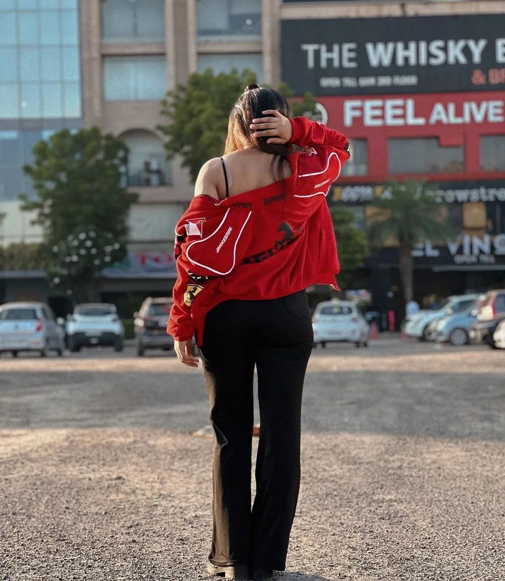 Red Ferrari F1 Speed Jacket | Motorsport & Streetwear Fusion