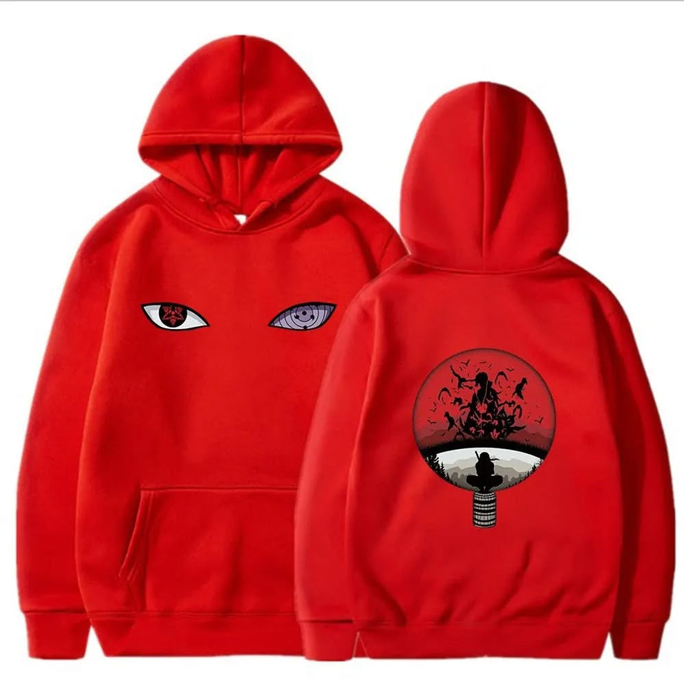 Naruto Uchiha Clan Sharingan & Rinnegan Black Hoodi
