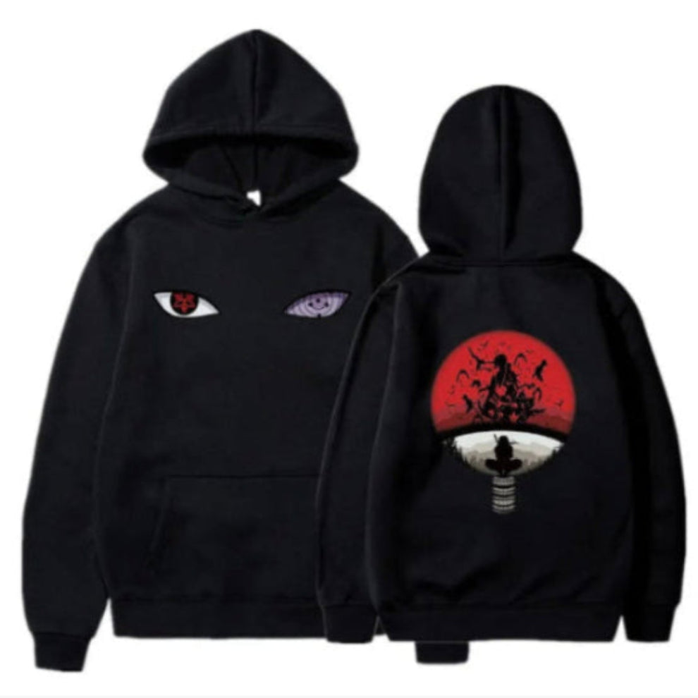 Naruto Uchiha Clan Sharingan & Rinnegan Black Hoodi