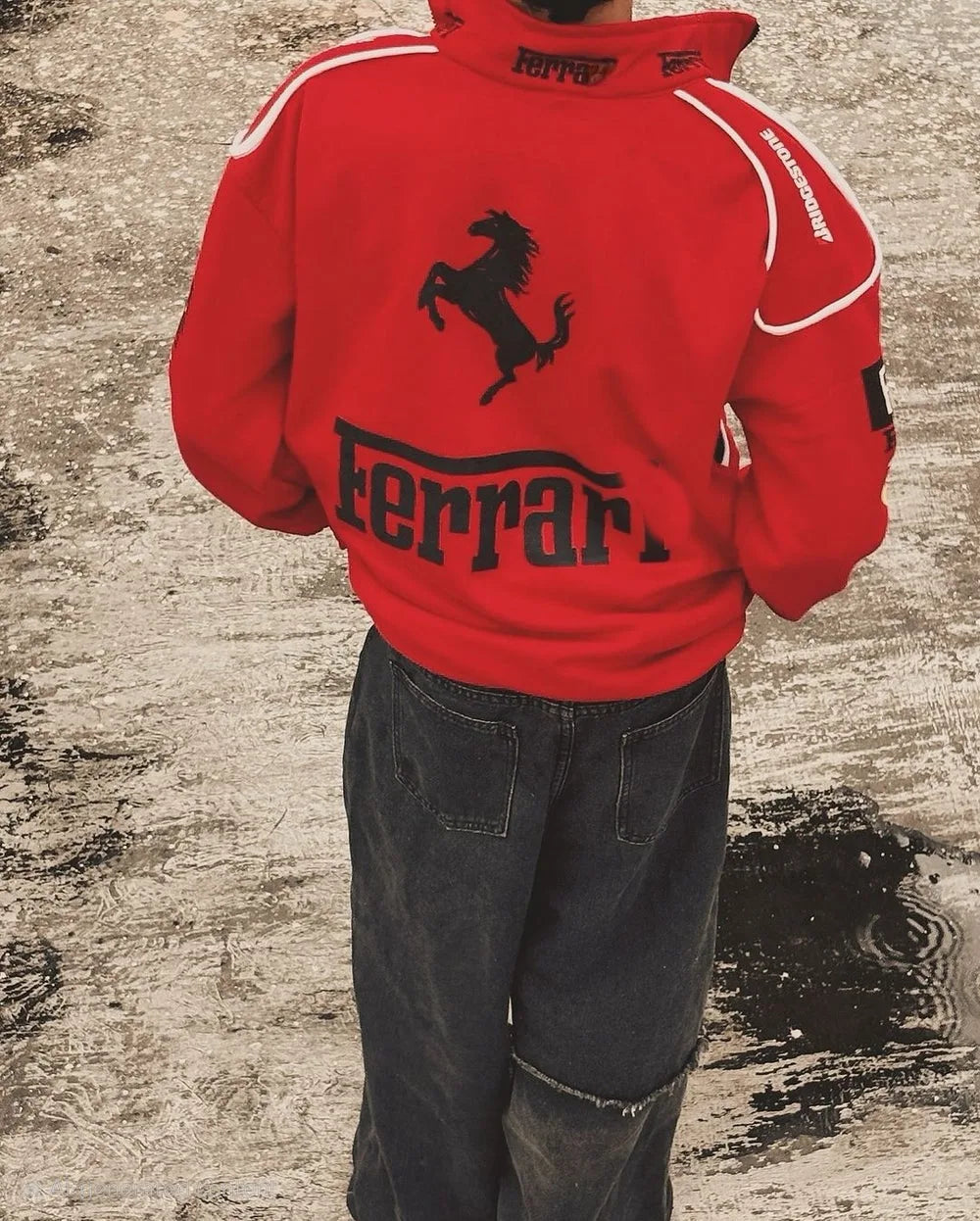 Red Ferrari F1 Speed Jacket | Motorsport & Streetwear Fusion