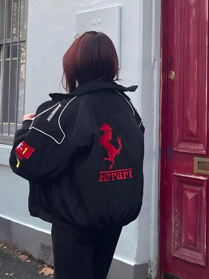 Ferrari Black Racing F1 Jacket – Man and Women’s Streetwear Style