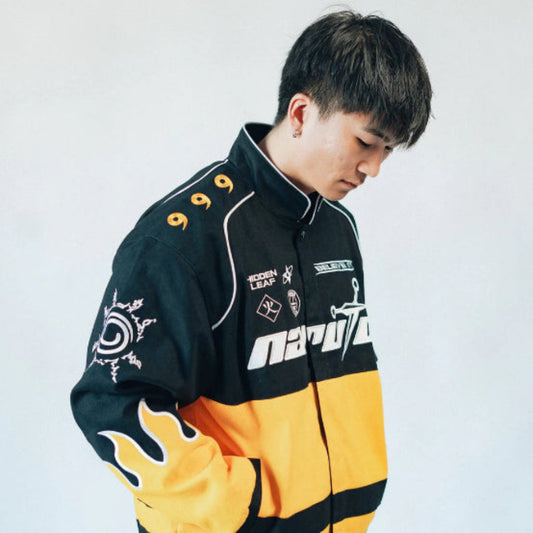 Naruto Shippuden Inspired Black & Yellow Racing Jacket