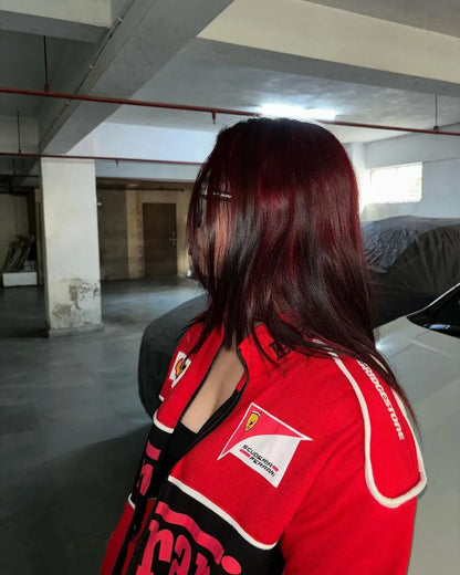 Red Ferrari F1 Speed Jacket | Motorsport & Streetwear Fusion