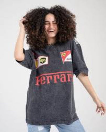Ferrari F1 Oversized Graphic T-Shirt – Vintage Racing Edition