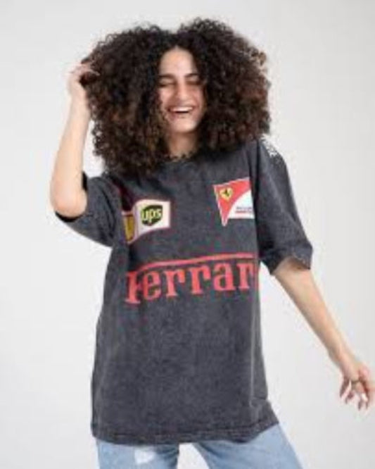 Ferrari F1 Oversized Graphic T-Shirt – Vintage Racing Edition