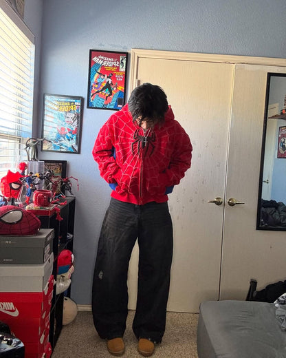 Spider-Man Web Red Hoodie – Streetwear Edition