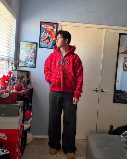 Spider-Man Web Red Hoodie – Streetwear Edition