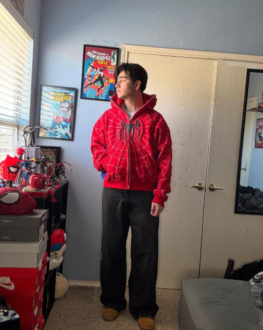 Spider-Man Web Red Hoodie – Streetwear Edition