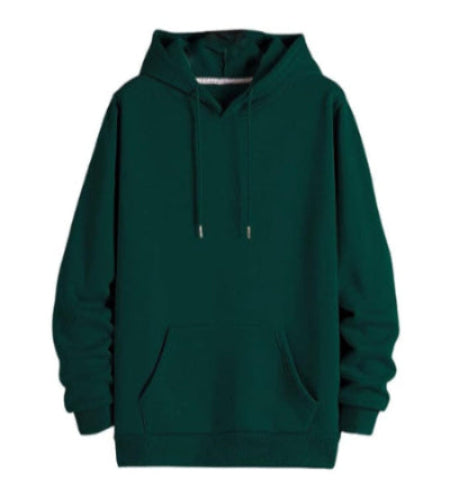 Dark Green Oversized Hoodie with Front Pocket and Drawstrings