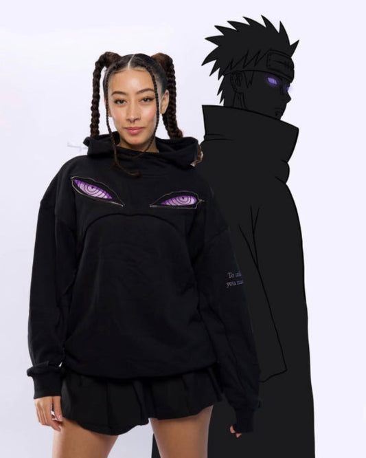Pain Rinnegan Eyes Black Hoodie – Naruto Inspired Streetwear
